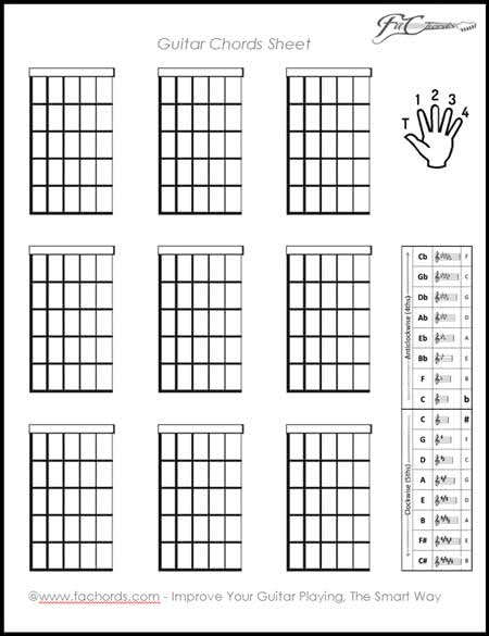 Free Printable Blank Guitar Chord Charts