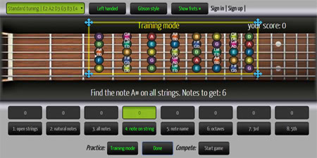 online fretboard intervals trainer