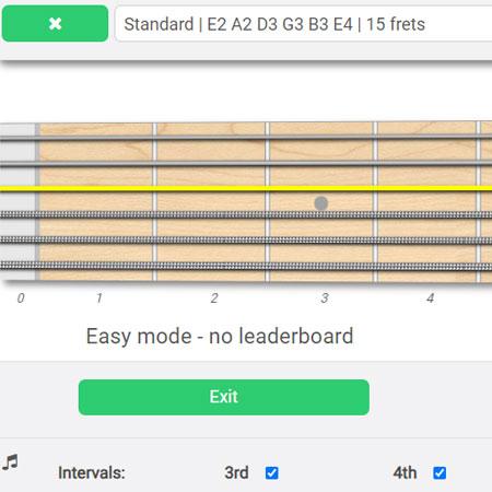 interval trainer for guitar fretboard