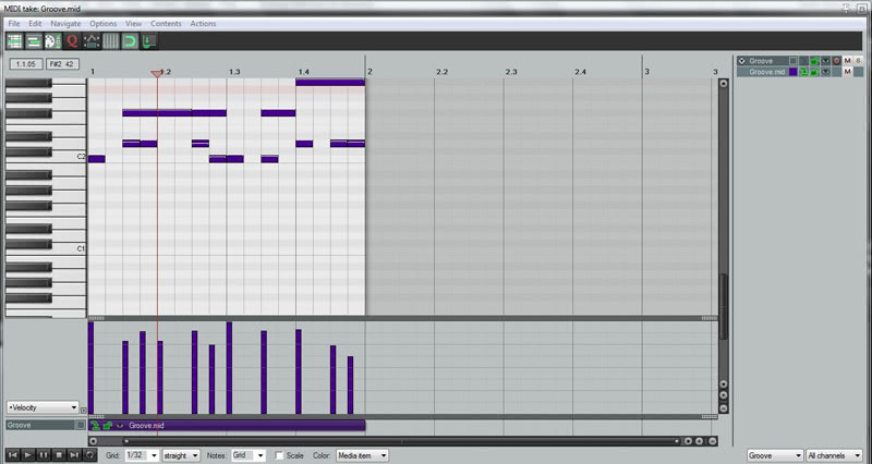 reaper record the output of one track to another