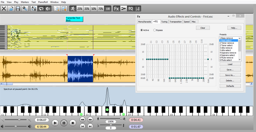 Transcribe! Software to help transcribe recorded music